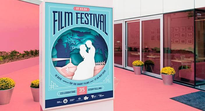 Mockup of the festival poster
